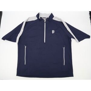 Footjoy Mens XL Navy Short Sleeve Sport Wind Shirt Pullover San Francisco Giants